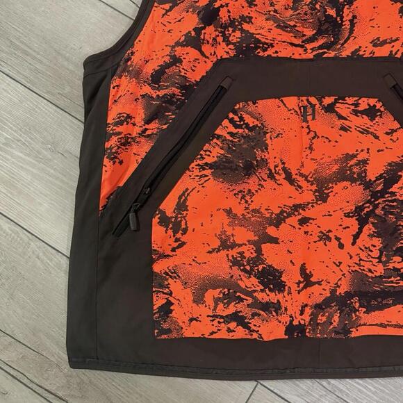Härkila Hunting Shooting Vest Blaze Orange Camo Utility Pockets Men Size 4XL B&T - Picture 8 of 13